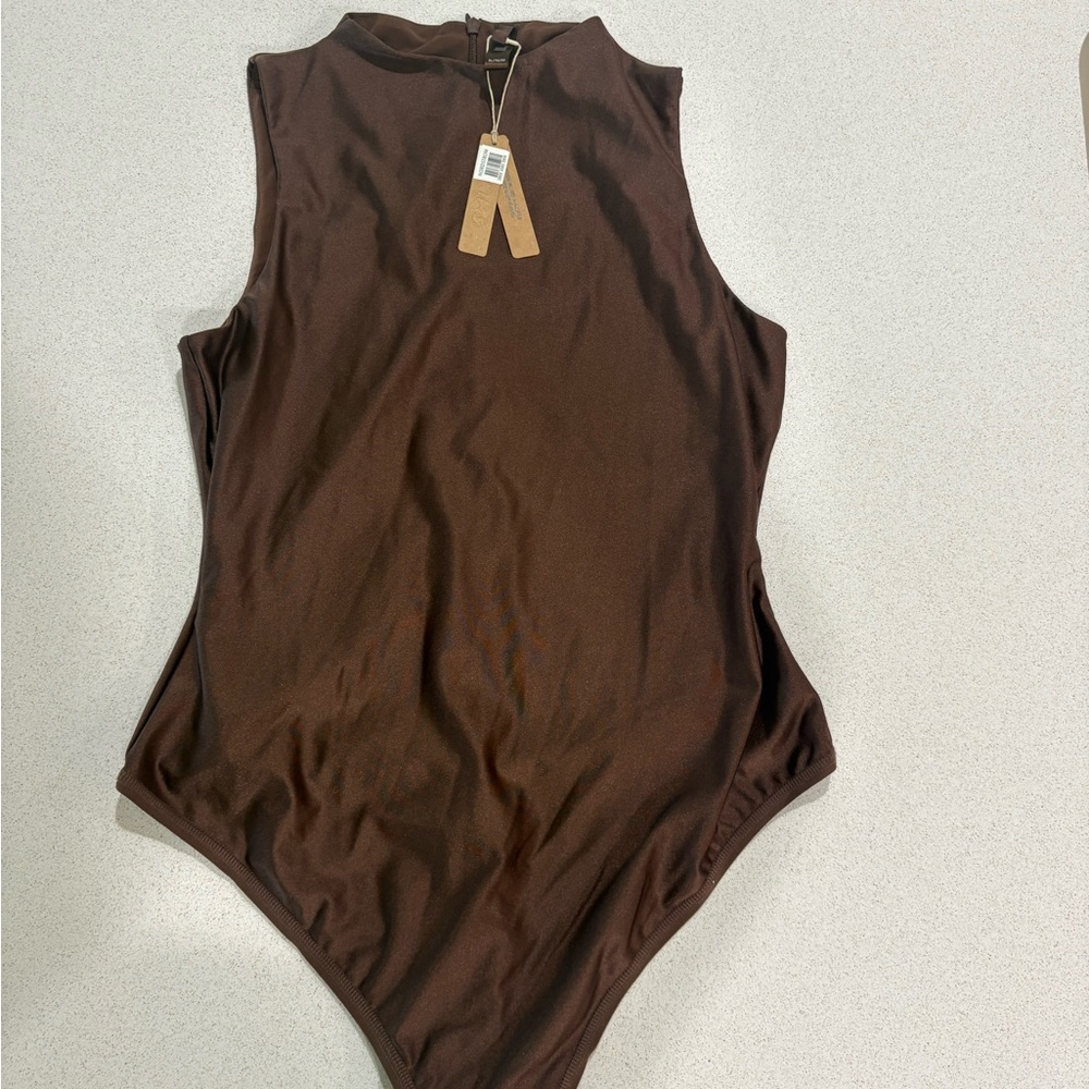 SKIMS Brown Sleeveless Bodysuit